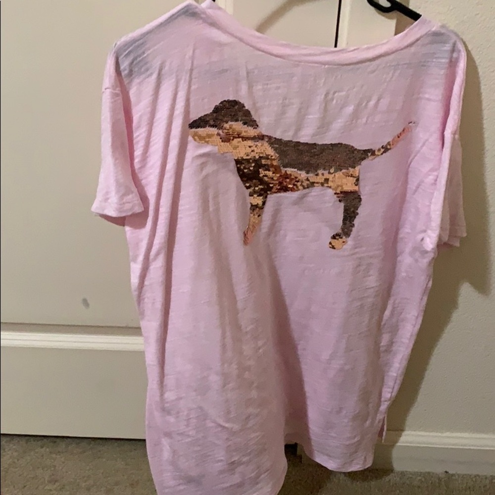 PINK VS Glitter Top